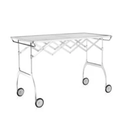 Kartell Battista Folding Serving Trolley/side Table, White - Chrome -Fatboy Sales Store 10002 role