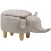 Modern Faux Leather Stool Distressed Solid Wood Animal Light Grey Elephant -Fatboy Sales Store 10031469 1