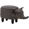 Modern Faux Leather Stool Storage Solid Wood Animal Dark Grey Elephant -Fatboy Sales Store 10031471 1 1