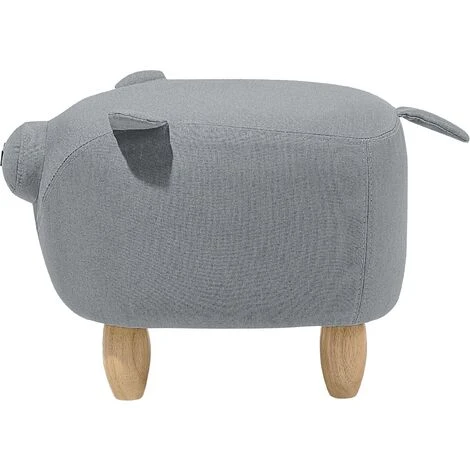 Modern Fabric Stool Solid Wood Legs Animal Footrest Grey Piggy 6 Modern Fabric Stool Solid Wood Legs Animal Footrest Grey Piggy - Image 4