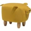 Modern Fabric Stool Solid Wood Legs Animal Footrest Yellow Piggy -Fatboy Sales Store 10031475 1