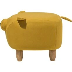 Modern Fabric Stool Solid Wood Legs Animal Footrest Yellow Piggy 10 Modern Fabric Stool Solid Wood Legs Animal Footrest Yellow Piggy -Fatboy Sales Store 10031475 4