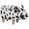 Modern Fabric Stool Black And White Upholstery Storage Solid Wood Animal Cow 2 Modern Fabric Stool Black And White Upholstery Storage Solid Wood Animal Cow -Fatboy Sales Store 10031488 1