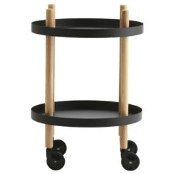 Normann Copenhagen Block Table Trolley, Round, Black
