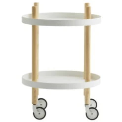 Normann Copenhagen Block Table Trolley, Round, White