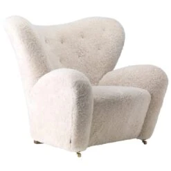 By Lassen The Tired Man Armchair, Moonlight Sheepskin
