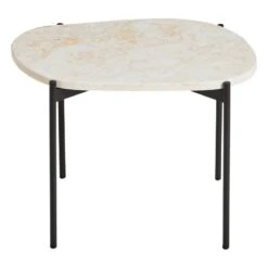 Woud La Terra Occasional Table, M, Ivory Travertine - Black