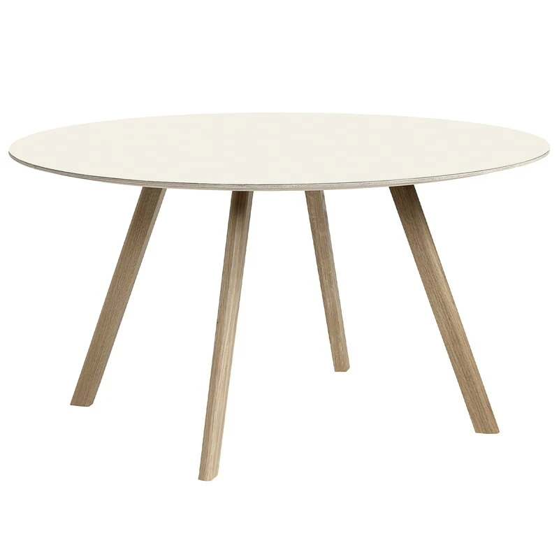 HAY CPH25 Round Table, 140 Cm, Soaped Oak - Offwhite Lino 3 HAY CPH25 Round Table, 140 Cm, Soaped Oak - Offwhite Lino