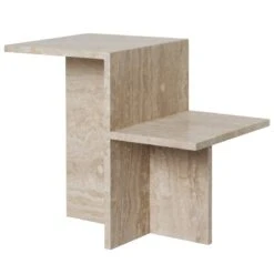 Ferm LIVING Distinct Side Table, Travertine
