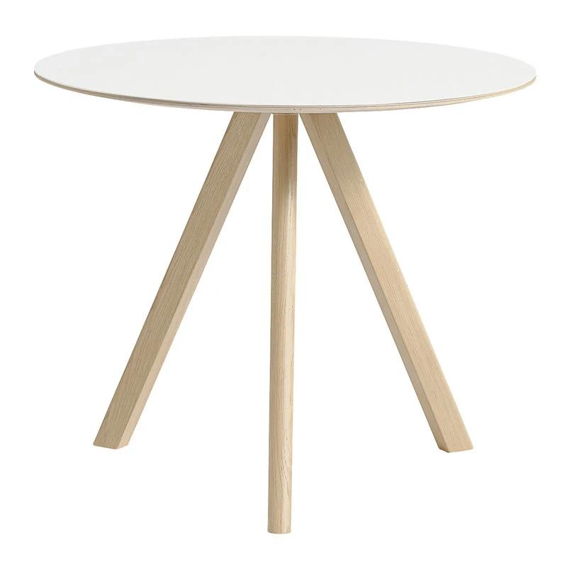 HAY CPH20 Round Table 90 Cm, Lacquered Oak - White Laminate 3 HAY CPH20 Round Table 90 Cm, Lacquered Oak - White Laminate