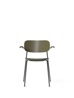 MENU Co Chair With Armrests, Olive -Fatboy Sales Store 1189044 Co Dining Chair W Armrest Olive Plastic Olive Plastic Black Steel Front