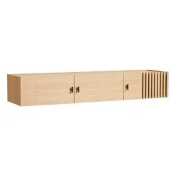 Woud Array Sideboard 150 Cm, Wall-mounted, White-lacquered Oak