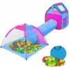 Large Play Tent With Tunnel + 200 Balls For Kids - Kids Pop Up Tent, Kids Tent, Pop Up Play Tent - Blue -Fatboy Sales Store 12200801 1