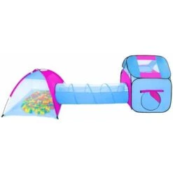 Large Play Tent With Tunnel + 200 Balls For Kids - Kids Pop Up Tent, Kids Tent, Pop Up Play Tent - Blue -Fatboy Sales Store 12200801 3