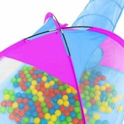 Large Play Tent With Tunnel + 200 Balls For Kids - Kids Pop Up Tent, Kids Tent, Pop Up Play Tent - Blue -Fatboy Sales Store 12200801 4