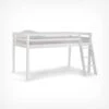VonHaus Mid Sleeper Bed Frame – White Wooden Bunk Bed - Cabin Bed With Ladder & Solid Pine Wood Base – Single 3ft Raised Bed For Kids, Children, Teenagers, Bedroom -Fatboy Sales Store 12262678 1