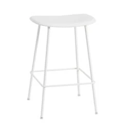 Muuto Fiber Counter Stool, 65 Cm, Tube Base, White
