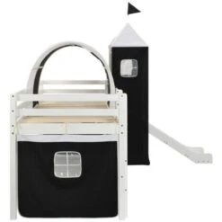 Children's Loft Bed Frame With Slide & Ladder Pinewood 97x208 Cm VidaXL -Fatboy Sales Store 13408608 4