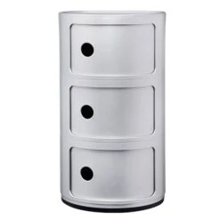 Kartell Componibili Storage Unit, 3 Modules, Silver
