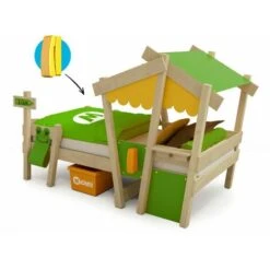 Wickey Kid's Bed, Single Bed Crazy Candy - Canvas Cover Children's Bed 90 X 200 Cm - Green/apple Green -Fatboy Sales Store 14835259 4