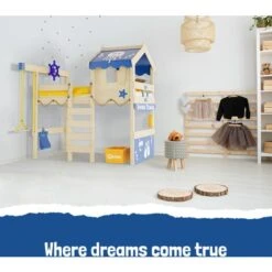 Wickey Kid's Bed, Loft Bed Crazy Jelly Canvas Cover Single Bed 90 X 200 Cm, Children's Bed - Blue -Fatboy Sales Store 14835322 3
