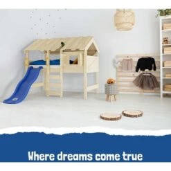Wickey Kid's Bed, Loft Bed CrAzY Lagoon With Slide Single Bed 90 X 200 Cm, Children's Bed - Blue -Fatboy Sales Store 14835344 3