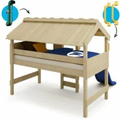 Wickey Kid's Bed, Loft Bed CrAzY Lagoon With Slide Single Bed 90 X 200 Cm, Children's Bed - Blue -Fatboy Sales Store 14835344 4