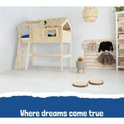 Wickey Kid's Bed, Loft Bed CrAzY Cove Canvas Cover Single Bed 90 X 200 Cm, Children's Bed - Brown -Fatboy Sales Store 14835348 3