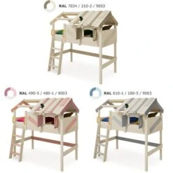 Wickey Kid's Bed, Loft Bed CrAzY Cove Canvas Cover Single Bed 90 X 200 Cm, Children's Bed - Brown -Fatboy Sales Store 14835348 4