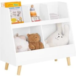 SoBuy Children Kids Bookcase Book Shelf Storage Display Rack Organizer Holder,KMB19-W