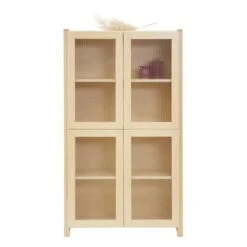 Lundia Classic Vitrine, Reeded Glass, 84 X 149 Cm, Natural -Fatboy Sales Store 14 Lundia Classic vitriini aaltolasiovilla rekvi 2