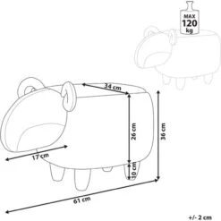 Modern Fabric Stool Footrest Pouffe Nursery Children Room Animal White Lamb -Fatboy Sales Store 15793211 3