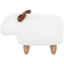 Modern Fabric Stool Footrest Pouffe Nursery Children Room Animal White Lamb -Fatboy Sales Store 15793211 4