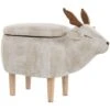 Modern Fabric Stool Pouffe Nursery Solid Wood Legs Animal Beige Reindeer -Fatboy Sales Store 15793223 1