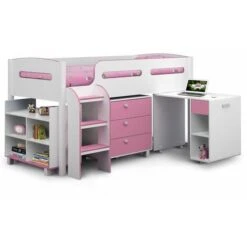 Pink & White Cabin Bed 3ft (90cm)