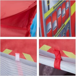 Relaxdays Fire Brigade Play Tent, Pop Up Fire Truck Playhouse, For Indoor & Outdoor Use, 70x110x70 Cm, Age 3 And Up, Red 9 Relaxdays Fire Brigade Play Tent, Pop Up Fire Truck Playhouse, For Indoor & Outdoor Use, 70x110x70 Cm, Age 3 And Up, Red -Fatboy Sales Store 16118769 4