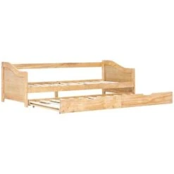 Pull-out Sofa Bed Frame Pinewood 90x200 Cm VidaXL