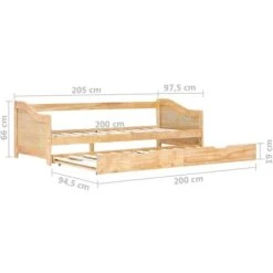 Pull-out Sofa Bed Frame Pinewood 90x200 Cm VidaXL -Fatboy Sales Store 16969920 3
