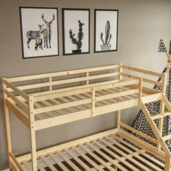 Sydney Triple Sleeper Solid Pine Wood Bunk Bed, Single & Double Bed, Pine -Fatboy Sales Store 17767000 4