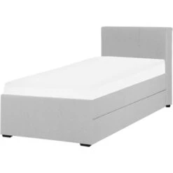 Modern Fabric EU Single Trundle Bed Frame 3ft Light Grey Slatted Marmande -Fatboy Sales Store 18275343 5