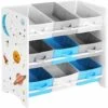 Songmics Children's Storage Shelf For Toys And Books, 9 Removable Non-Woven Fabric Boxes With Handles, For Children's Room, Playroom, Daycare, School, 62.5 X 29.5 X 60 Cm, Space-Saving, White GKR33WT -Fatboy Sales Store 18302163 1