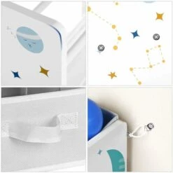 Songmics Children's Storage Shelf For Toys And Books, 9 Removable Non-Woven Fabric Boxes With Handles, For Children's Room, Playroom, Daycare, School, 62.5 X 29.5 X 60 Cm, Space-Saving, White GKR33WT -Fatboy Sales Store 18302163 4