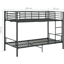 Bunk Bed Black Metal 90x200 Cm VidaXL -Fatboy Sales Store 18890130 3