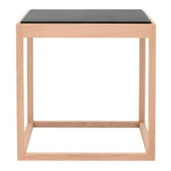 Klassik Studio Cube Table, Soaped Oak - Grey Marble