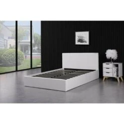 KOSY KOALA Ottoman Storage Bed Side Lift Opening White Colour (White, 4ft6 DOUBLE)