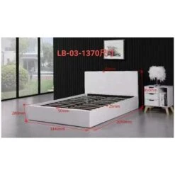 KOSY KOALA Ottoman Storage Bed Side Lift Opening White Colour (White, 4ft6 DOUBLE) -Fatboy Sales Store 19698553 4