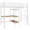 Bunk Bed With Table Frame White Metal 90x200 Cm VidaXL -Fatboy Sales Store 19869932 1