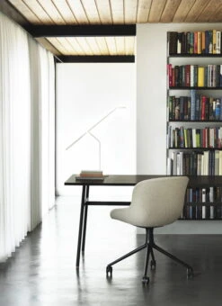 Normann Copenhagen Hyg Chair With 4 Wheels, Swivel, Black - Black Leather Ultra -Fatboy Sales Store 2021 Hyg Chair 4W Full Uph MLF20 Black Alu Union Table Black 03