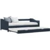 Hommoo Pull-out Sofa Bed Frame Grey Pinewood 90x200 Cm VD24041 -Fatboy Sales Store 20515742 1