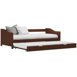 Hommoo Pull-out Sofa Bed Frame Dark Brown Pinewood 90x200 Cm VD24042